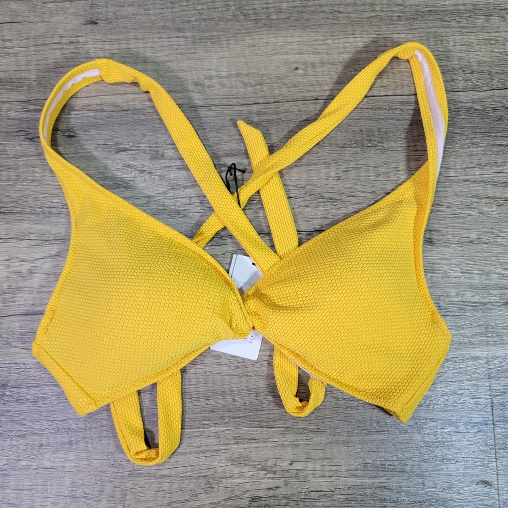 Shade & Shore Womans Yellow Bikini Top Sz 32B